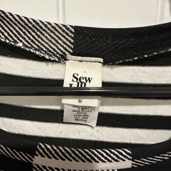 Sew in Love Black and White Checkered Women's Top - Picture 3 of 3